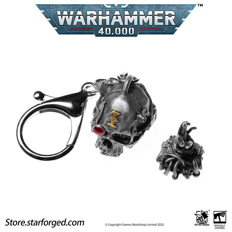 Starforged Warhammer 40K Adeptus Mechanicus Servo-Skull Keychain Men's Jewelry Accessories The skull symbolizes not only sacrifice but also the purity of humanity. The flesh of traitors, heretics, and xenos often deviates greatly from that of true humans, with one of the most distinct variations lying in their skulls.It is for this reason that the skull serves as an emblem of human purity and the sacrifices made to defend it. Throughout the Imperium—from the Walls of Martyrs to skull insignias—it reminds al